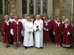 St Johns Choir with Rev Rona and Canon Brian, August 2026 (click for larger image)