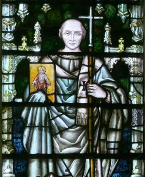 Stained glass of St Augustine