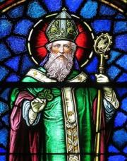 Stained glass of St Patrick (click for larger image)